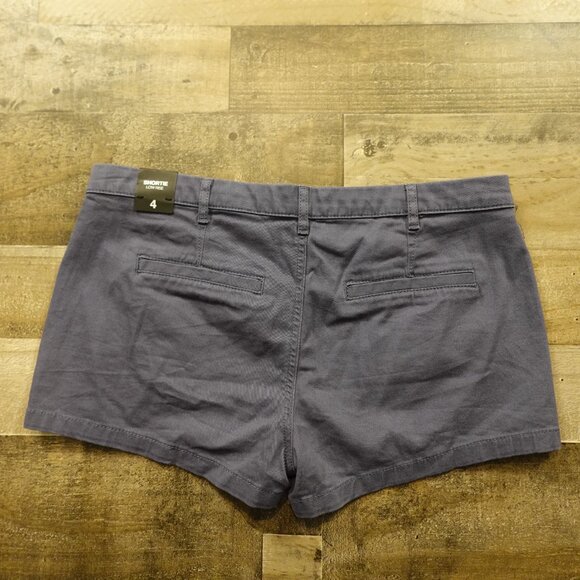 Express Shortie Low Rise Shorts Women’s 4 Slate Blue Casual Cotton Stretch 2” - Picture 9 of 10